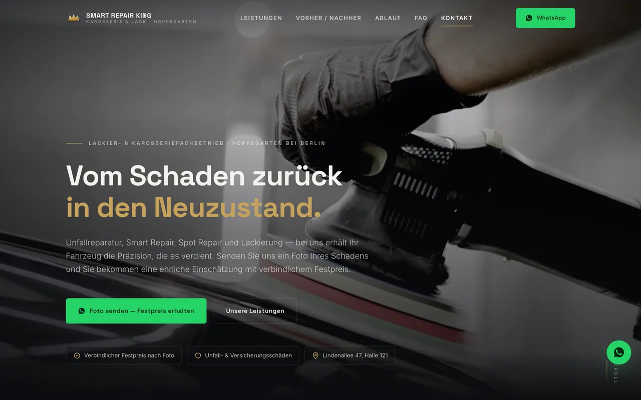 Smart Repair King – Startseite des Lackierfachbetriebs