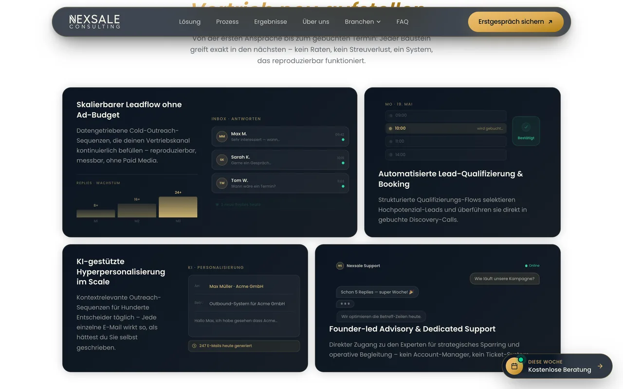 NEXSALE – Leistungs-Sektion