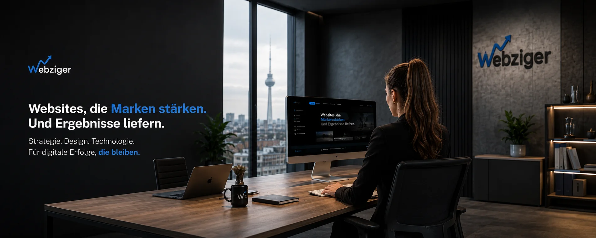 Webziger-Büro mit Blick auf den Berliner Fernsehturm – Websites, die Marken stärken und Ergebnisse liefern